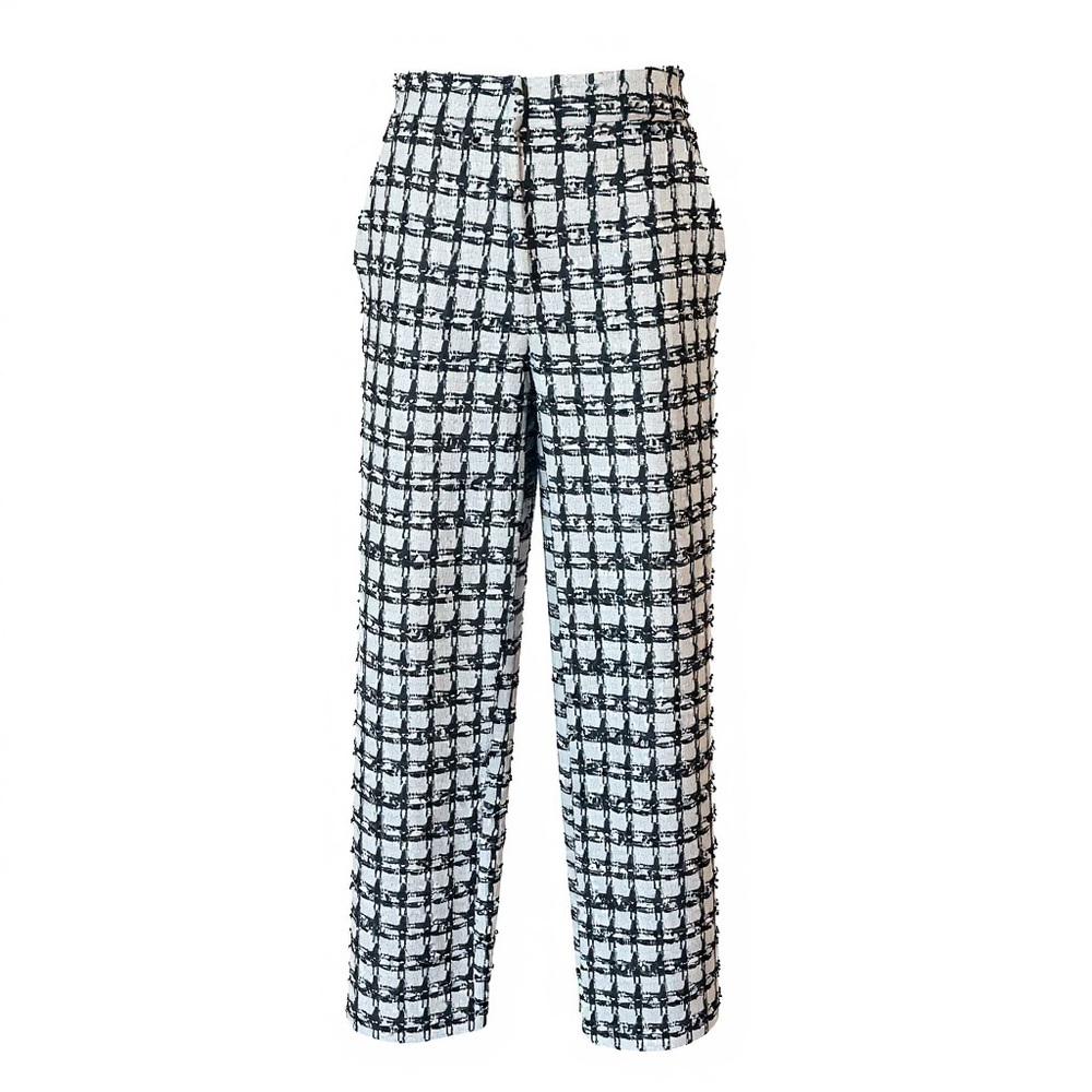 Alexia Admor Tweed Wide-Leg Pants High Waist Size 4 Office Wear